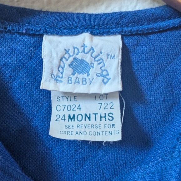 Vintage Blue Jacket With Plaid Trim, Silver Heart Buttons, Size 24 Months - Picture 5 of 7